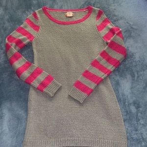 Mudd Medium gray and pink striped sweater long sweater thick